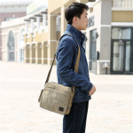 Wholesale Men Retro Casual Large Capacity Canvas Shoulder Bag - Image 9