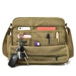 Wholesale Men Retro Casual Large Capacity Canvas Shoulder Bag - Image 6