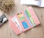 Wholesale Woman Flower Printed Color Blocking Buckle Three Fold Purses - Image 3