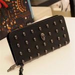 Wholesale Women Solid Color PU Leather Skull Purses