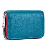 Wholesale Leather Solid Color Zipper Card Holder Mini Wallets - Image 11