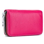 Wholesale Leather Solid Color Zipper Card Holder Mini Wallets - Image 10