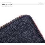 Wholesale Leather Solid Color Zipper Card Holder Mini Wallets - Image 5