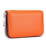 Wholesale Leather Solid Color Zipper Card Holder Mini Wallets - Image 14