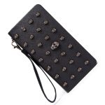 Wholesale Women Solid Color PU Leather Skull Purses - Image 2
