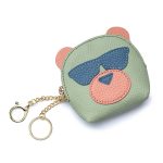 Wholesale Leather Bear-shape Color Blocking Zipper Wallet - Image 2