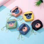 Wholesale Leather Bear-shape Color Blocking Zipper Wallet