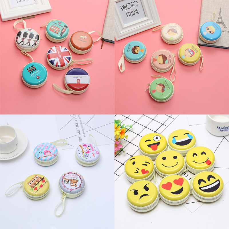 2020090402292263847 Round Shape Cute Cartoon Print Coin Wallet - Image 1