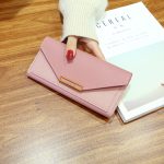 Wholesale Women Fashion Solid Color Metal Buckle Multifunction Purse - Image 5