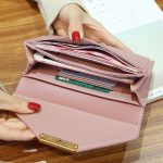 Wholesale Women Fashion Solid Color Metal Buckle Multifunction Purse - Image 6