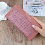 Women Fashion Crocodile Pattern Zipper Purse - Image 7
