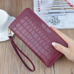Women Fashion Crocodile Pattern Zipper Purse - Image 6