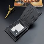 Wholesale Men Fashion Solid Color Tri-Fold Embossed Wallet - Image 6
