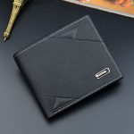 Wholesale Men Fashion Solid Color Tri-Fold Embossed Wallet - Image 2