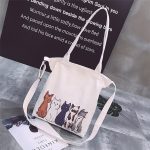 Wholesale Women Fashion Cartoon Cats Printed Canvas Shoulder Bag - Image 9