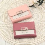 Women Fashion Color Blocking Tirfold Wallet - Image 13