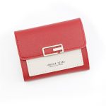 Women Fashion Color Blocking Tirfold Wallet - Image 6