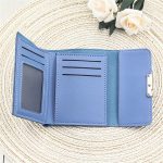 Women Fashion Color Blocking Tirfold Wallet - Image 11