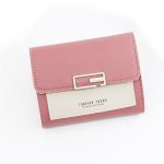 Women Fashion Color Blocking Tirfold Wallet - Image 3