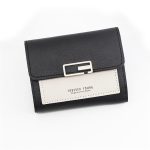 Women Fashion Color Blocking Tirfold Wallet - Image 2