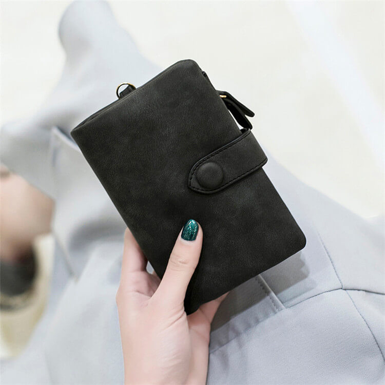 2020103003033794086 Women Fashion Solid Color Tirfold Muti-card Holder Wallet - Image 1