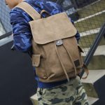 Wholesale Unisex Fashion Solid Color Canvas Flap Backpack