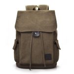 Wholesale Unisex Fashion Solid Color Canvas Flap Backpack - Image 2