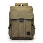 Wholesale Unisex Fashion Solid Color Canvas Flap Backpack - Image 15