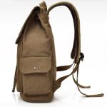 Wholesale Unisex Fashion Solid Color Canvas Flap Backpack - Image 4