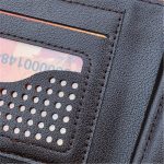 Wholesale Men Fashion Solid Color Metal Decoration Bifold Wallet - Image 3