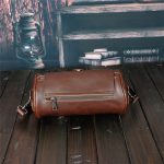 Men Fashhion Lock Clasp Wide Shoulder Straps Solid Color Crossbody Bag - Image 4