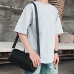 Men Fashhion Lock Clasp Wide Shoulder Straps Solid Color Crossbody Bag - Image 10