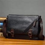 Wholesale Men Vintage Asymmetric Zipper Clasp Crossbody Messenger Bag