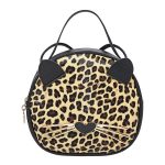 Women Fashion Color Blocking Leopard Pattern Cat Shape Crossbody Bag - Image 2