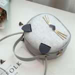 Women Fashion Color Blocking Leopard Pattern Cat Shape Crossbody Bag - Image 12