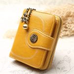 Women Retro Solid Color Zipper Tri-fold Wallet - Image 11