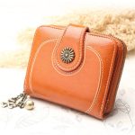 Women Retro Solid Color Zipper Tri-fold Wallet - Image 6
