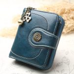 Women Retro Solid Color Zipper Tri-fold Wallet - Image 15