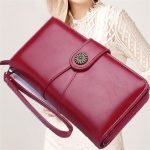 Wholesale Women Retro Solid Color Geometry Stitching Purse - Image 2