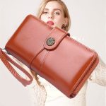 Wholesale Women Retro Solid Color Geometry Stitching Purse - Image 6