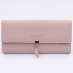 Wholesale Women Simple Solid Color Letter Printed Tirfold Purse - Image 9