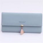 Wholesale Women Simple Solid Color Letter Printed Tirfold Purse - Image 2