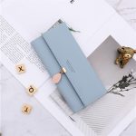 Wholesale Women Simple Solid Color Letter Printed Tirfold Purse - Image 3