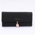 Wholesale Women Simple Solid Color Letter Printed Tirfold Purse - Image 11