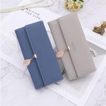 Wholesale Women Simple Solid Color Letter Printed Tirfold Purse - Image 16