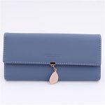 Wholesale Women Simple Solid Color Letter Printed Tirfold Purse - Image 14