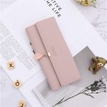 Wholesale Women Simple Solid Color Letter Printed Tirfold Purse - Image 10