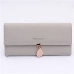 Wholesale Women Simple Solid Color Letter Printed Tirfold Purse - Image 5