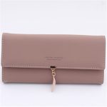 Wholesale Women Simple Solid Color Letter Printed Tirfold Purse - Image 7
