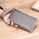 Wholesale Women Fashion Solid Color Leather Zipper Purse - Image 15